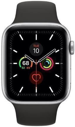 Apple Watch Series 5 (Cellular + GPS) - 32GB - 40mm - Silver Aluminum Case with Black Rubber Sport Band
