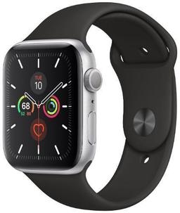 Apple Watch Series 5 (Cellular + GPS) - 32GB - 40mm - Silver Aluminum Case with Black Rubber Sport Band