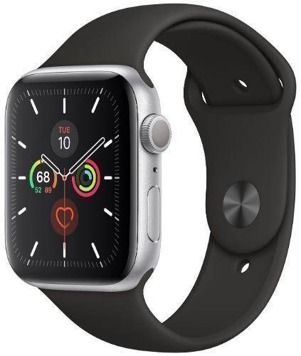 Apple Watch Series 5 (Cellular + GPS) - 32GB - 40mm - Silver Aluminum Case with Black Rubber Sport Band