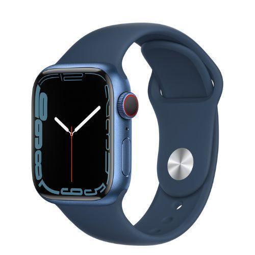 Apple Watch Series 7 (Cellular + GPS) - 32GB - 45mm - Blue Aluminum Case with Abyss Blue Rubber Sport Band