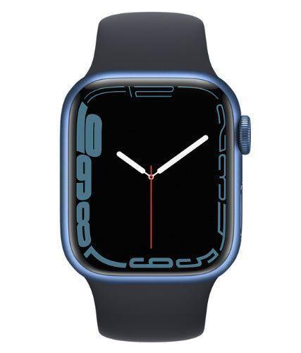 Apple Watch Series 7 (Cellular + GPS) - 32GB - 45mm - Blue Aluminum Case with Midnight Rubber Sport Band