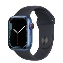 Apple Watch Series 7 (Cellular + GPS) - 32GB - 45mm - Blue Aluminum Case with Midnight Rubber Sport Band