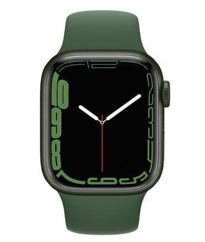 Apple Watch Series 7 (Cellular + GPS) - 32GB - 45mm - Green Aluminum Case with Clover Rubber Sport Band