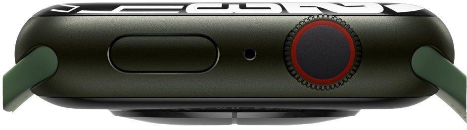 Apple Watch Series 7 (Cellular + GPS) - 32GB - 45mm - Green Aluminum Case with Clover Rubber Sport Band