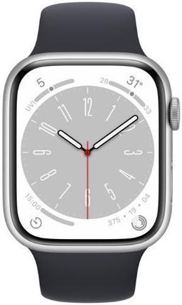 Apple Watch Series 8 (GPS) - 32GB - 45mm - Silver Aluminum Case with Midnight Rubber Sport Band