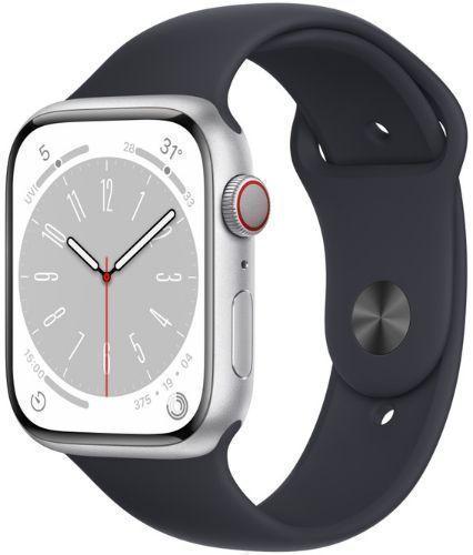 Apple Watch Series 8 (GPS) - 32GB - 45mm - Silver Aluminum Case with Midnight Rubber Sport Band