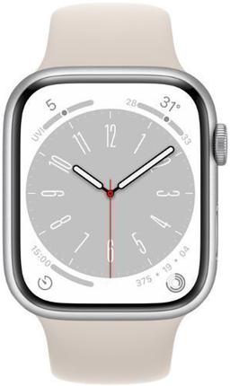 Apple Watch Series 8 (GPS) - 32GB - 41mm - Silver Aluminum Case with Starlight Rubber Sport Band