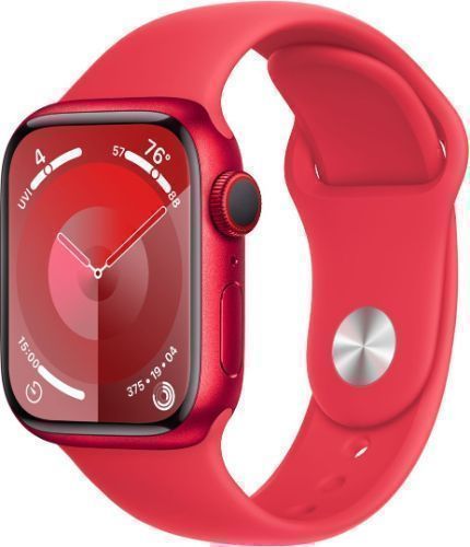 Apple Watch Series 9 (Cellular + GPS) - 64GB - 45mm - Red Aluminum Case with Red Rubber Sport Band - Medium/Large Size
