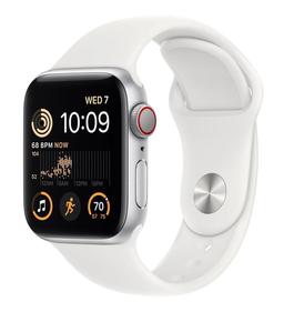 Apple Watch Series 9 (GPS) - 64GB - 45mm - Silver Aluminum Case with White Rubber Sport Band - One Size
