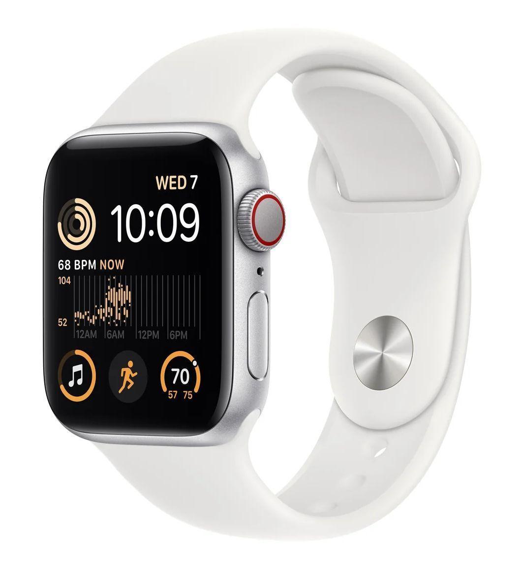 Apple Watch Series 9 (GPS) - 64GB - 45mm - Silver Aluminum Case with White Rubber Sport Band - One Size