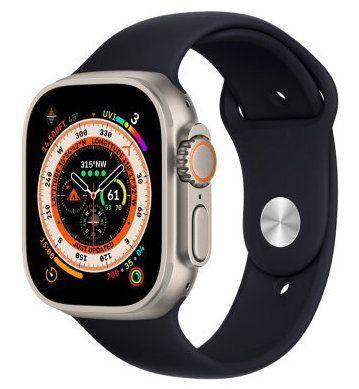 Apple Watch Ultra (Cellular + GPS) - 32GB - 49mm - Titanium Titanium Case with Black Rubber Silicone Band - One Size