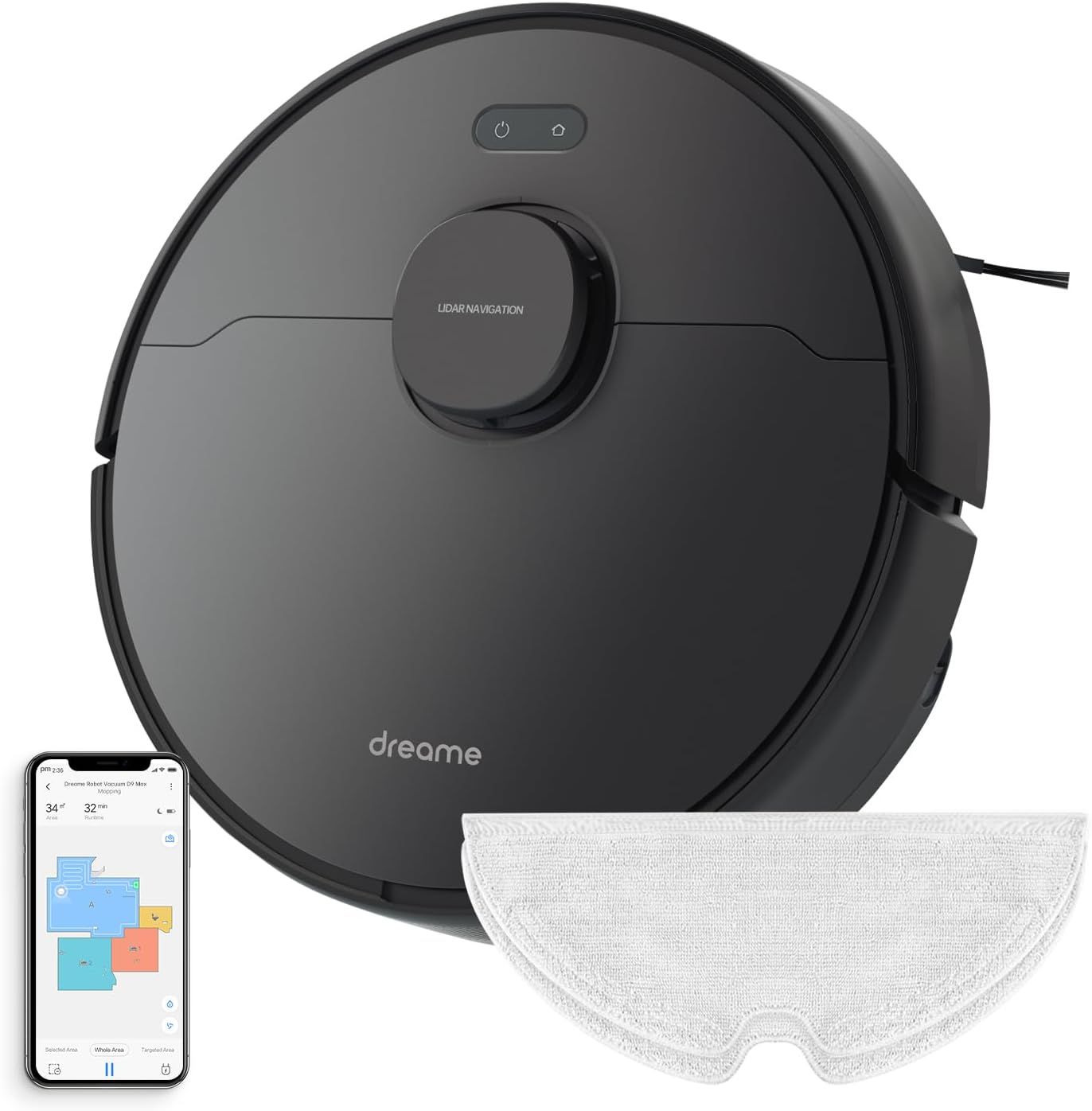 Dreame D9 Max Robot Vacuum - Black