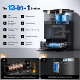 Ecovacs DEEBOT X8 PRO OMNI Robotic Vacuum & Mop - Black