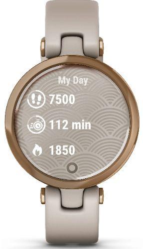 Garmin  Lily Sport Smartwatch - Rose Gold-Fiber-reinforced Polymer-Silicone Strap-Light Sand - Rose Gold - Fiber-reinforced Polymer - Light Sand - Silicone Strap - Silicone - Premium