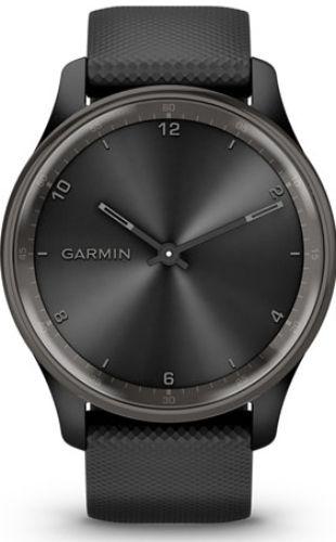 Garmin  Vivomove Trend Smartwatch - Black-Fiber-reinforced polymer-Silicone Band-Black - Black - Fiber-reinforced polymer - Black - Silicone Band - Silicone - Premium