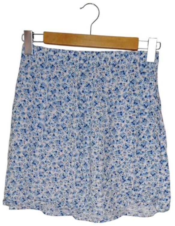 H&M  Floral Skirt 6 - Blue - Excellent