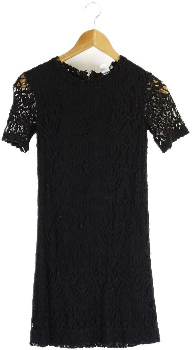 H&M  Lace Mini Dress 6 - Black - Excellent