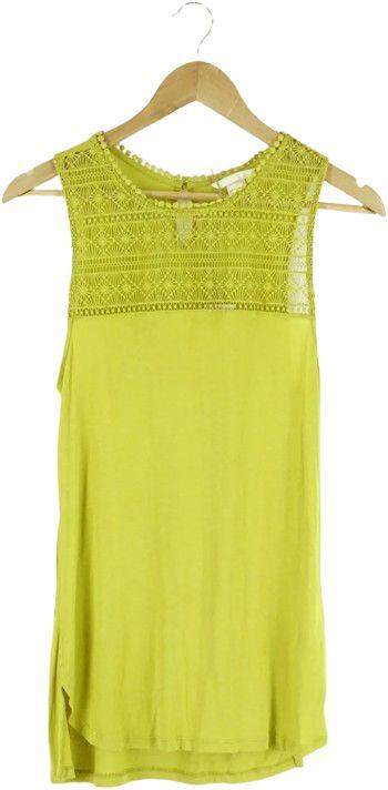 H&M  Top Tunic Lace S  - Yellow Mustard - Excellent