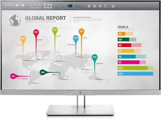HP  EliteDisplay E273Q IPS 2K QHD Monitor 27" - Silver - Good