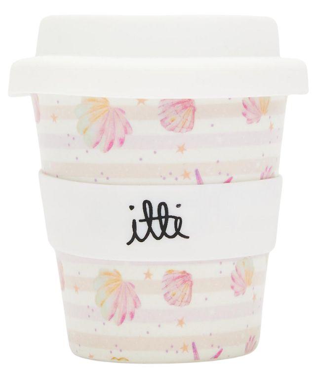 Itti  Bamboo Baby Cino Cup & 2 Straw - Seashells - Brand New