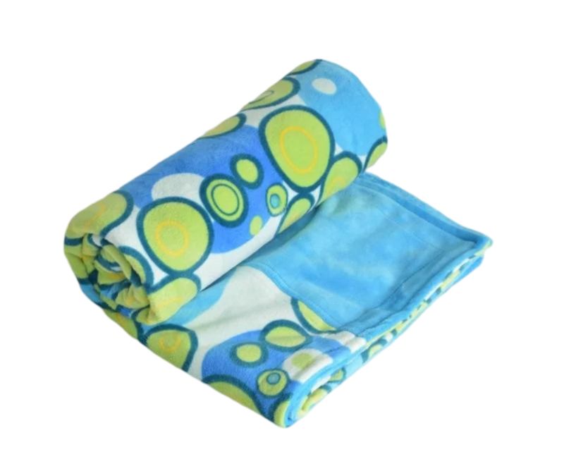 Itti Bitti Cot Blanket - Seaweed w/ Azure Contrast