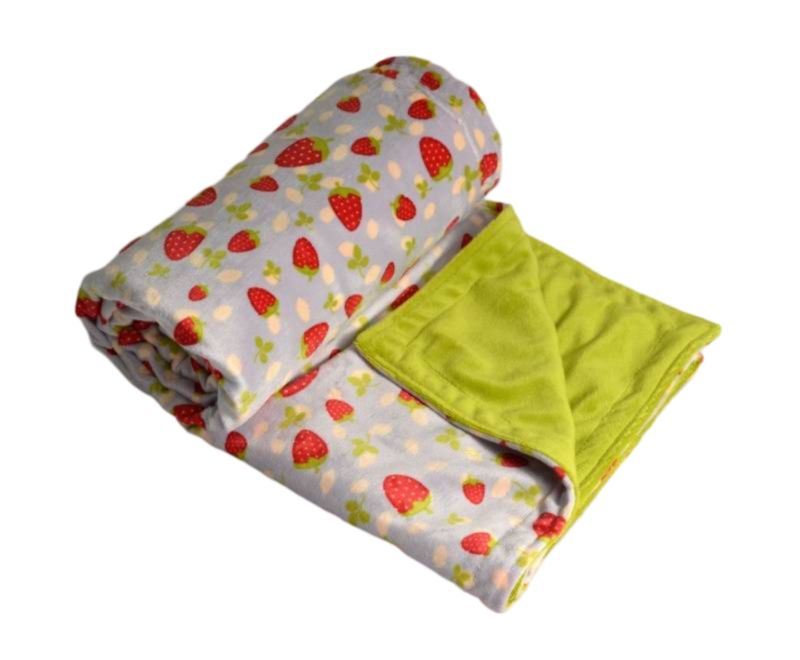 Itti Bitti Cot Blanket - Strawberry Shortcake w/ Wasabi Contrast