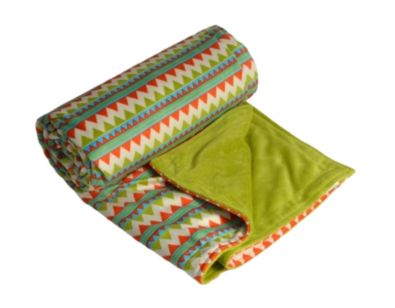 Itti Bitti Cot Blanket - Tee-Pee w/ Wasabi Contrast