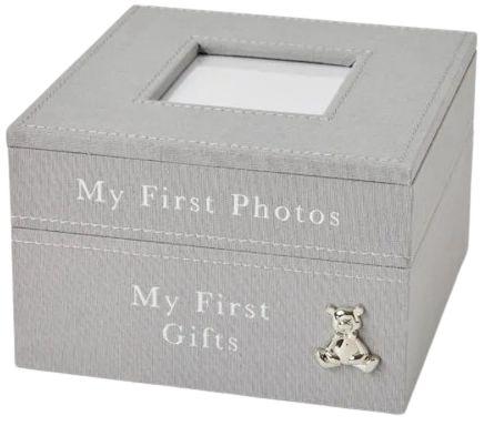 Jiggle & Giggle  Keepsake Box with Photo Insert - Grey - Over Stock