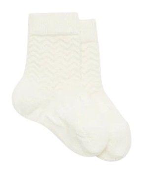 Lamington  Merino Wool Baby Crew Socks (1-2 Years) - Pearl - Over Stock