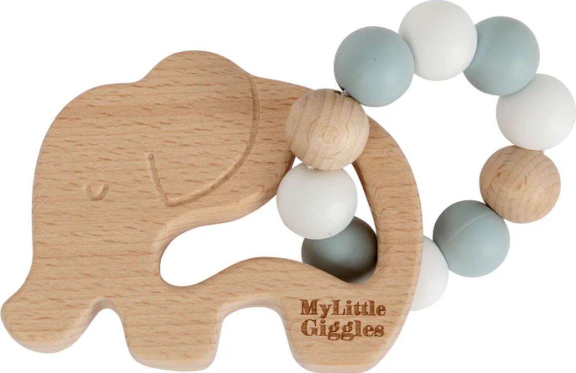My Little Giggles Elwood Elephant Ring Teether - Ether - Brand New