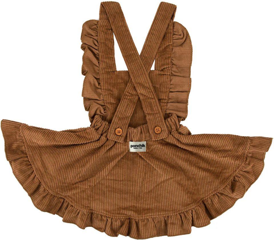 Ponchik Babies + Kids Cord Pinafore Dress (6 Years Old) - Cinnamon