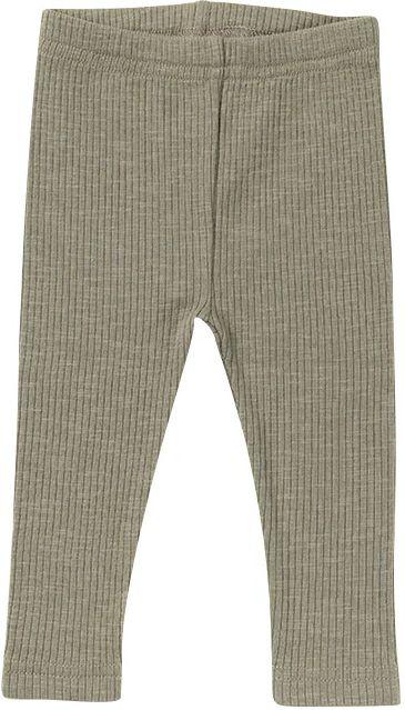 Ponchik Babies + Kids  Cotton Ribbed Leggings (6 - 12M) - Thyme - Over Stock