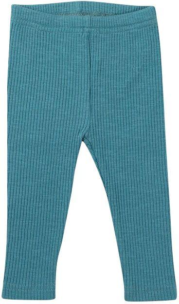 Ponchik Babies + Kids  Cotton Ribbed Leggings (0 - 3M) - Turquoise - Over Stock