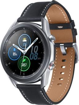 Samsung Galaxy Watch3 (Bluetooth) - 8GB - 41mm - Mystic Silver Stainless Steel Case with Black Leather Leather Strap