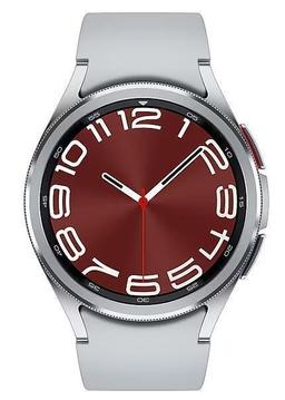 Samsung Galaxy Watch6 (Bluetooth + LTE) - 16GB - 43mm - Silver Classic (Stainless Steel) Case with Silver Fluoroelastomer Sports Band