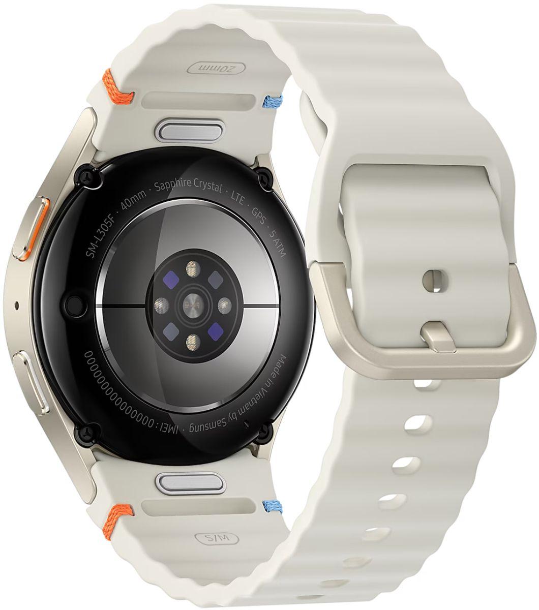 Galaxy Watch7 (Bluetooth + LTE) - 32GB - 40mm - Cream Aluminum Case with Cream Silicone Sport Band