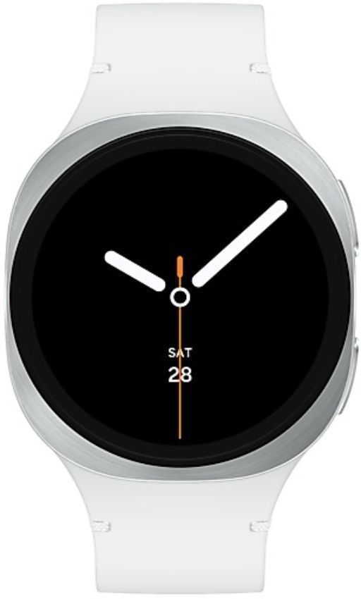 Galaxy Watch8 (Bluetooth) - 32GB - 40mm - Silver Aluminum Case with White Silicone Sport Band - Small/Medium Size