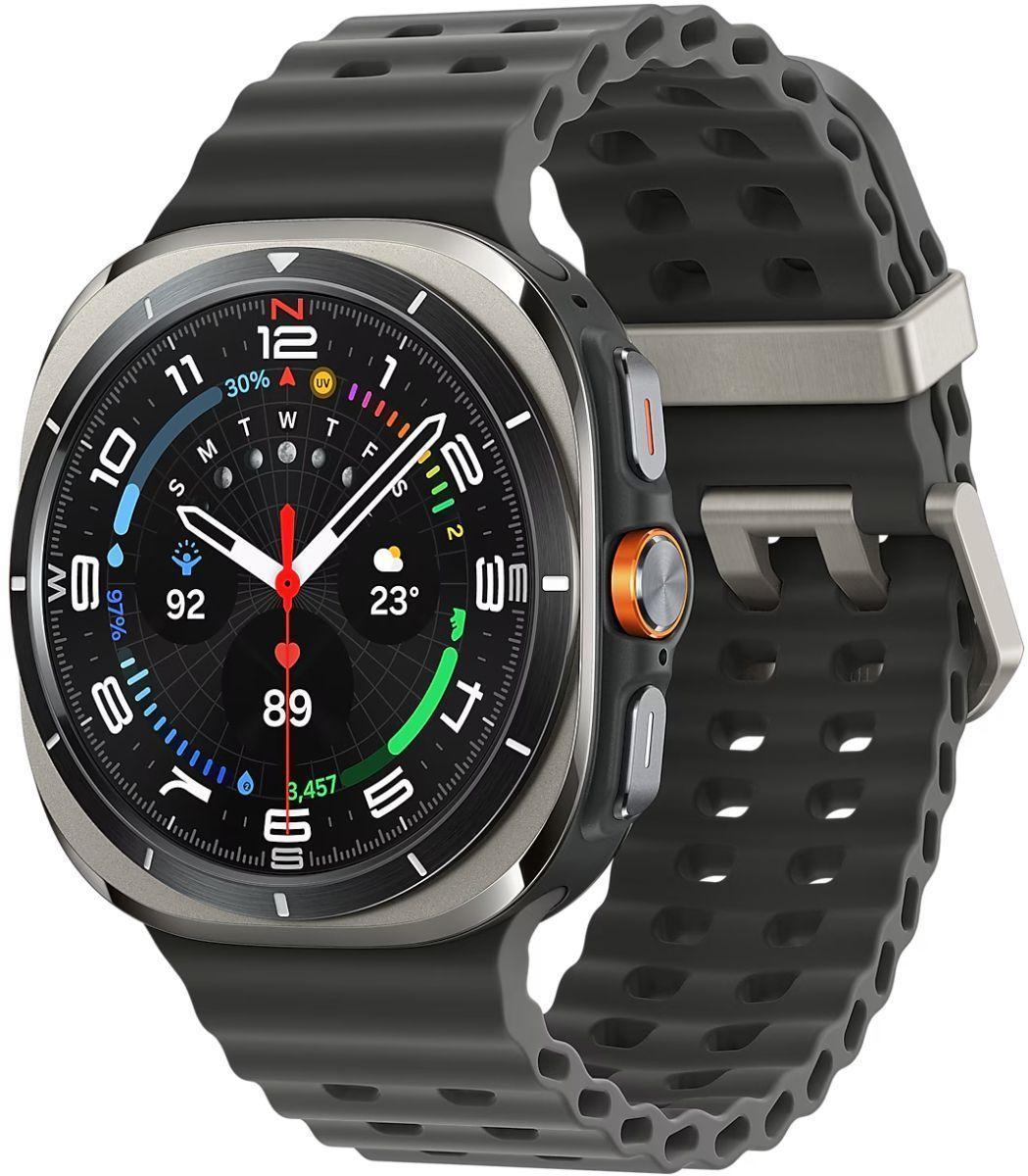 Galaxy Watch Ultra - 32GB - 47mm - Titanium Silver Titanium Case with Dark Grey Silicone Marine Band