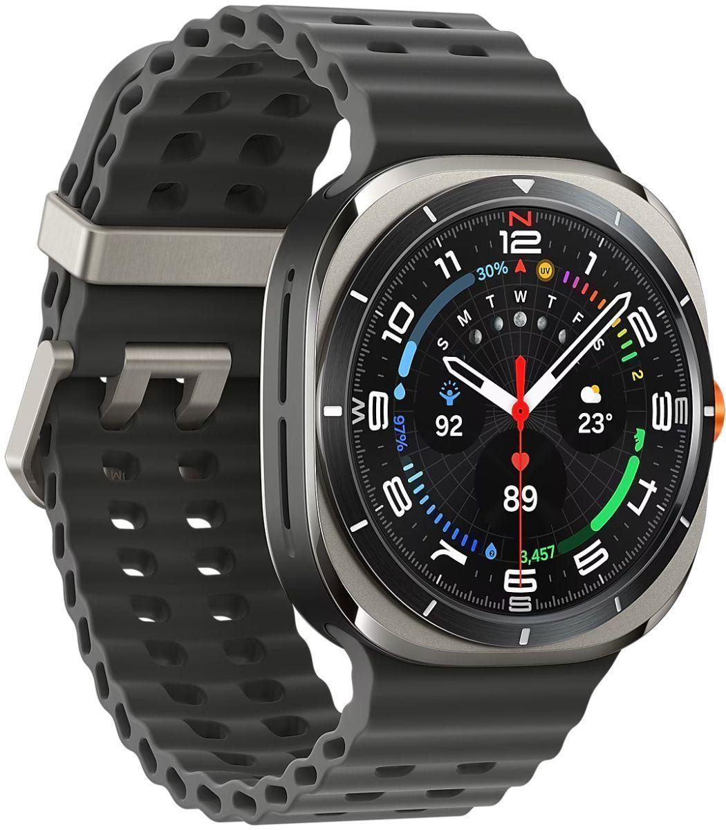 Galaxy Watch Ultra - 32GB - 47mm - Titanium Silver Titanium Case with Dark Grey Silicone Marine Band