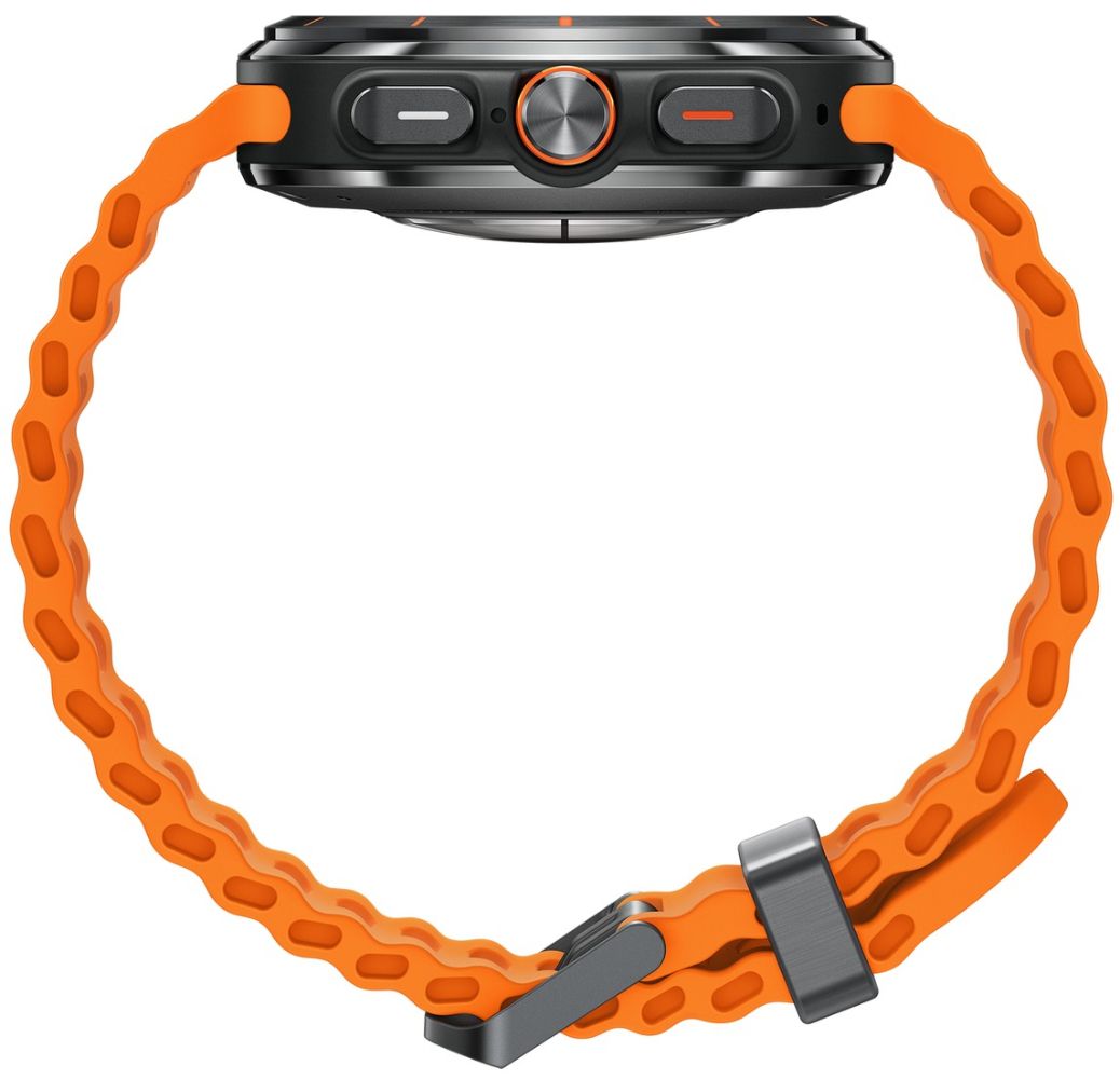 Galaxy Watch Ultra (2025) - 64GB - 47mm - Titanium Gray Titanium Case with Orange Hydrogenated Nitrile Butadiene Rubber Marine Band - S/M/L Size