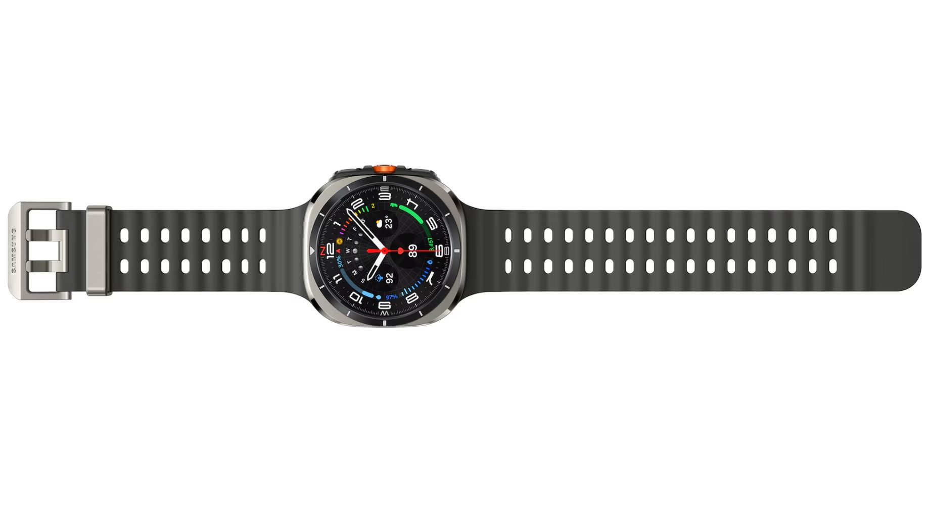 Galaxy Watch Ultra (2025) - 64GB - 47mm - Titanium Silver Titanium Case with Dark Gray Hydrogenated Nitrile Butadiene Rubber Marine Band - S/M/L Size