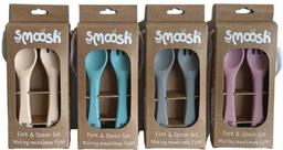 Smoosh Fork and Spoon Set - Grey