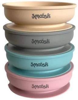 Smoosh Suction Bowl - Grey