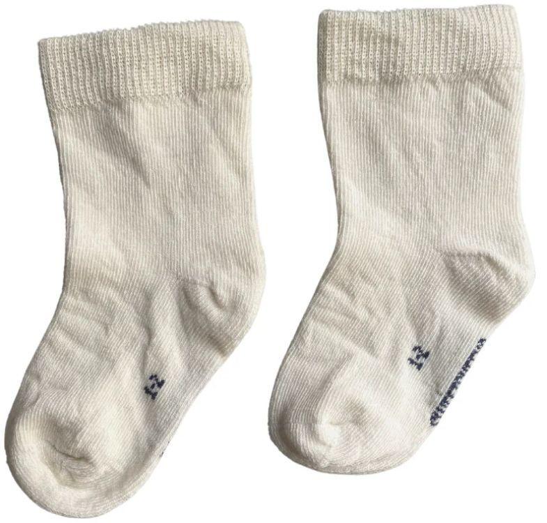 Sweet Cheeks Merino  Baby Merino Crew Socks - Vanilla - Over Stock - 6-12 Months