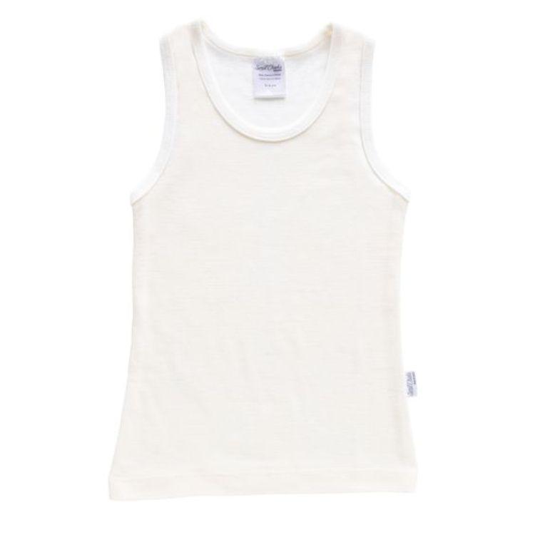 Sweet Cheeks Merino  Kids Merino Round Neck Singlet - Vanilla - Over Stock - 5-6 Years