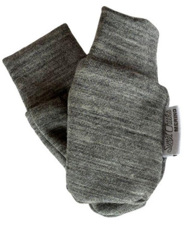 Sweet Cheeks Merino  Newborn Merino Mittens - Grey Marle - Over Stock