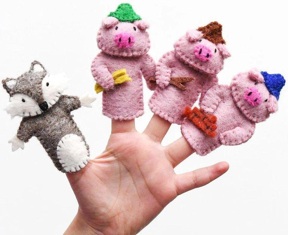 Tara Treasure  Finger Puppet Set - Three Little Pigs - Brand New