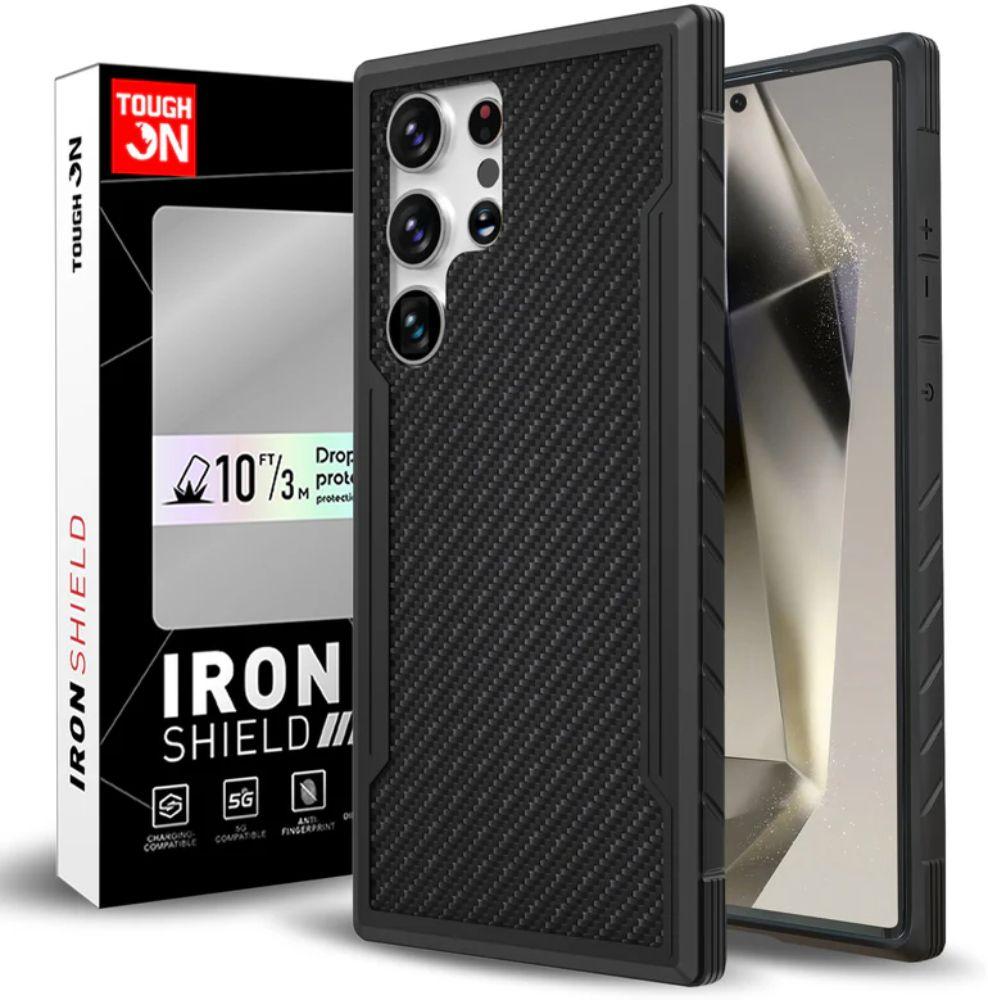 Tough On  Phone Case Iron Shield for Galaxy S24 Ultra - Carbon Fiber - Brand New