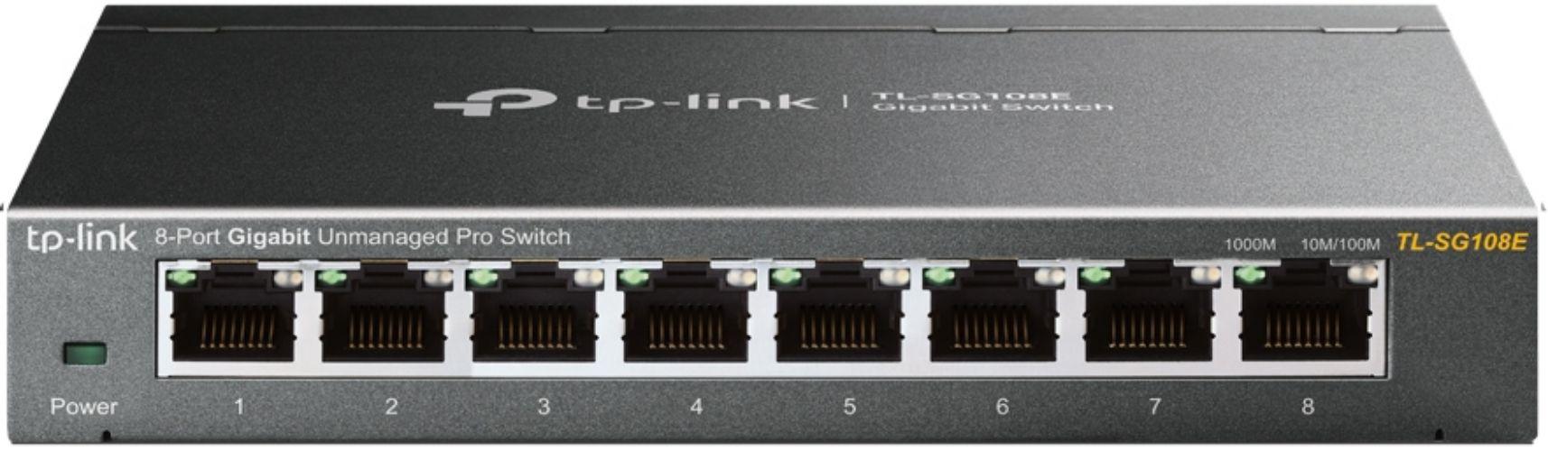 TP-Link  (TL-SG108E) 8-Port Gigabit Unmanaged Pro Switch - Black - Brand New