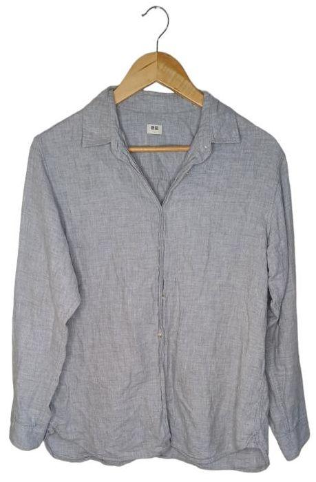 Uniqlo  Button Up Blouse L - Grey - Excellent